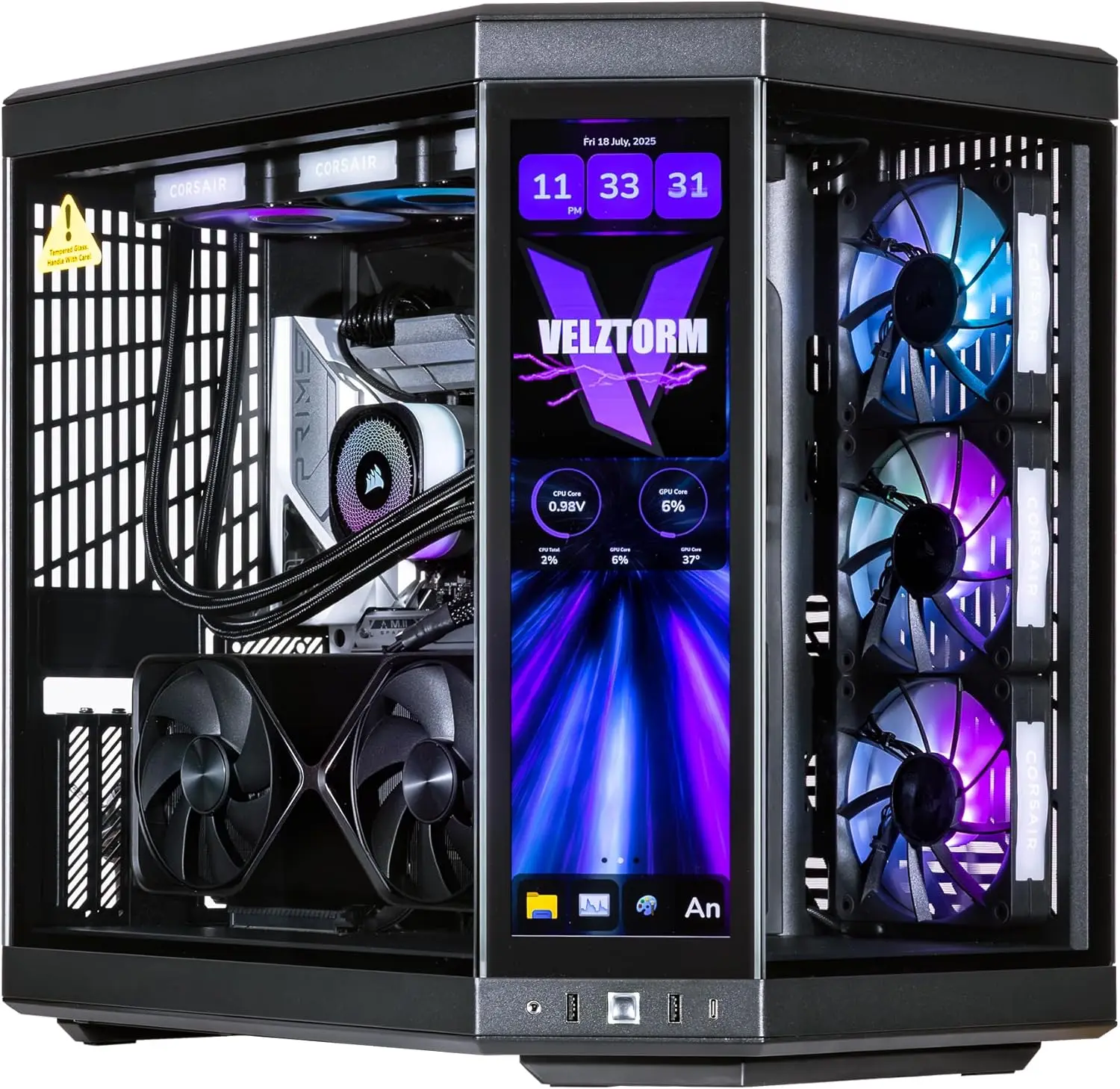 Rtx 5090 32Gb - Velztorm LCD Black Praetix Custom Built